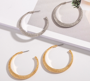“Angie” Textured C-Shaped Hoop