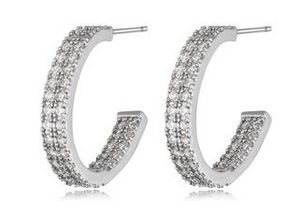 "Stacey" CZ Pave Mini Hoops